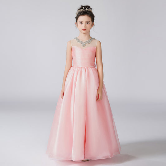 Fashion Mermaid Gloss Sparkling Silk Tulle Sweatheart Flower Girl Dress Sleeveless Jr Bridesmaid Dress