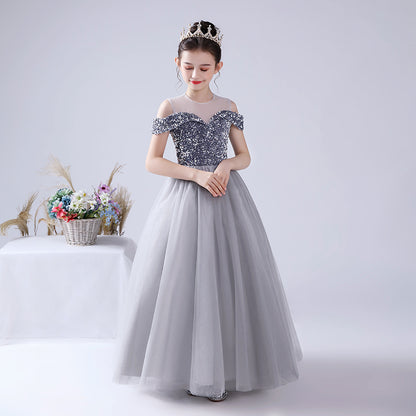 Off Shoulder Pageant Dresses For Teen Girls Sequins Long Evening Dress Flower Girls Dress Special Occasion dresses