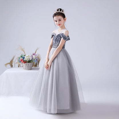 Off Shoulder Pageant Dresses For Teen Girls Sequins Long Evening Dress Flower Girls Dress Special Occasion dresses