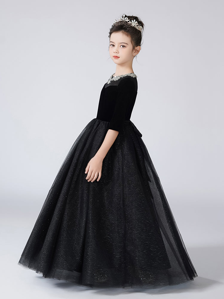 Elegant Hepburn Style Flower Girl Dress First Communion Dress for Girls 4-16  Vintage Daddy Daughter Dance Dress