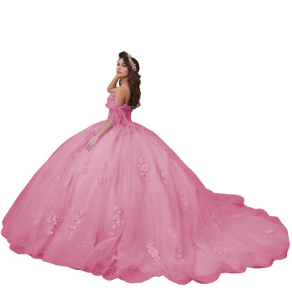 2025 Spring-Summer Off Shoulder Quinceanera Dresses Long Sweet 16 Dresses Homecoming Dress Tulle Lace Appliques Ball Gown