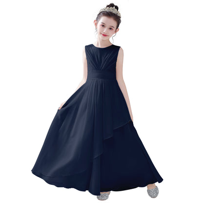 Chiffon Flower Girl Dresses Wedding Junior Bridesmaid Evening Party Dress Girls Formal Gown Princess Pageant Dress