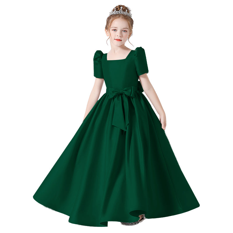 Girls First Communion Dresses Flower Girls Dress Princess Birthday Party Dress Satin Formal Dresses For Teens