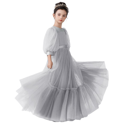 Full Length Tulle Flower Girl Dress for Wedding Girls Formal Dresses Size 4-16