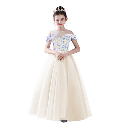 Off Shoulder Pageant Dresses For Teen Girls Sequins Long Evening Dress Flower Girls Dress Special Occasion dresses