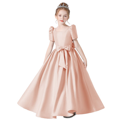 Girls First Communion Dresses Flower Girls Dress Princess Birthday Party Dress Satin Formal Dresses For Teens