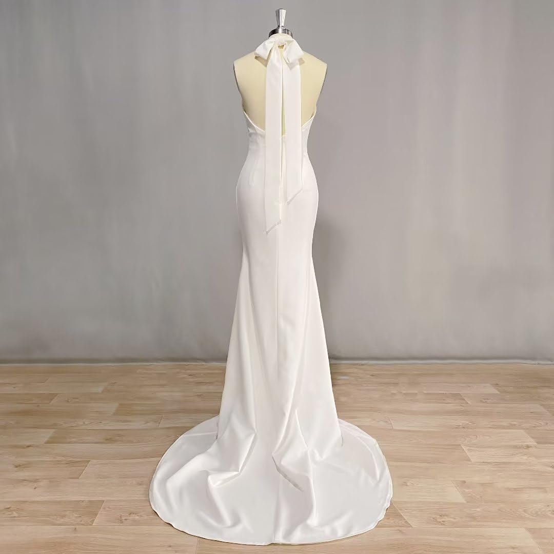 2025 Simple Satin Wedding Dress Elegant Bridal Gown Women White Modern Sleeveless White Wedding Dress