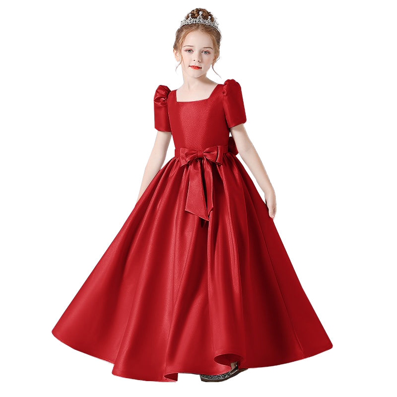 Girls First Communion Dresses Flower Girls Dress Princess Birthday Party Dress Satin Formal Dresses For Teens