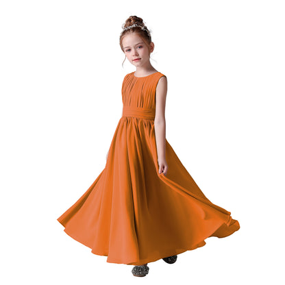 Chiffon Flower Girl Dresses Sleeveless Wedding Guest Dress Simple Pleated Athenian Style Dresses for Special Occasion