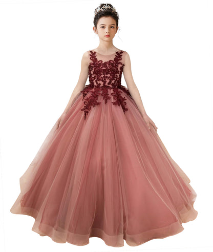 2025 Spring Ruffle Tulle Flower Girl Dress Ball Gown 1st Communion Formal Dress Pageant Birthday Party Dress