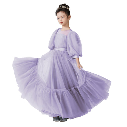 Full Length Tulle Flower Girl Dress for Wedding Girls Formal Dresses Size 4-16