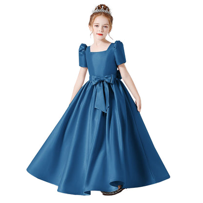 Girls First Communion Dresses Flower Girls Dress Princess Birthday Party Dress Satin Formal Dresses For Teens