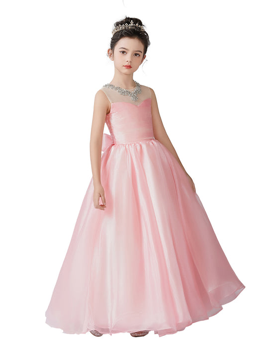 Fashion Mermaid Gloss Sparkling Silk Tulle Sweatheart Flower Girl Dress Sleeveless Jr Bridesmaid Dress