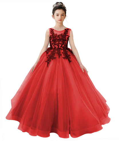 2025 Spring Ruffle Tulle Flower Girl Dress Ball Gown 1st Communion Formal Dress Pageant Birthday Party Dress