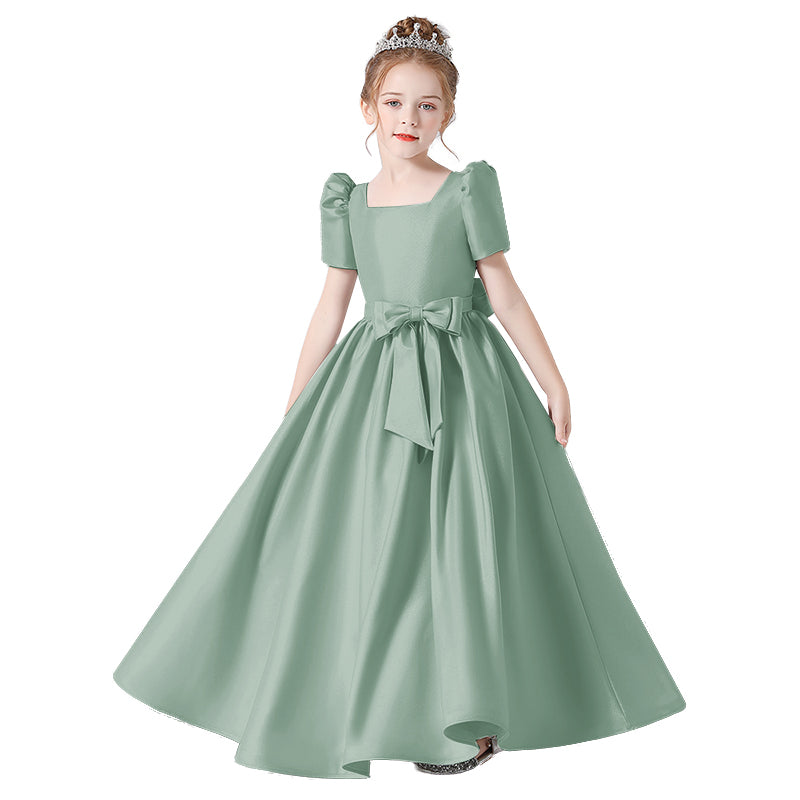 Girls First Communion Dresses Flower Girls Dress Princess Birthday Party Dress Satin Formal Dresses For Teens