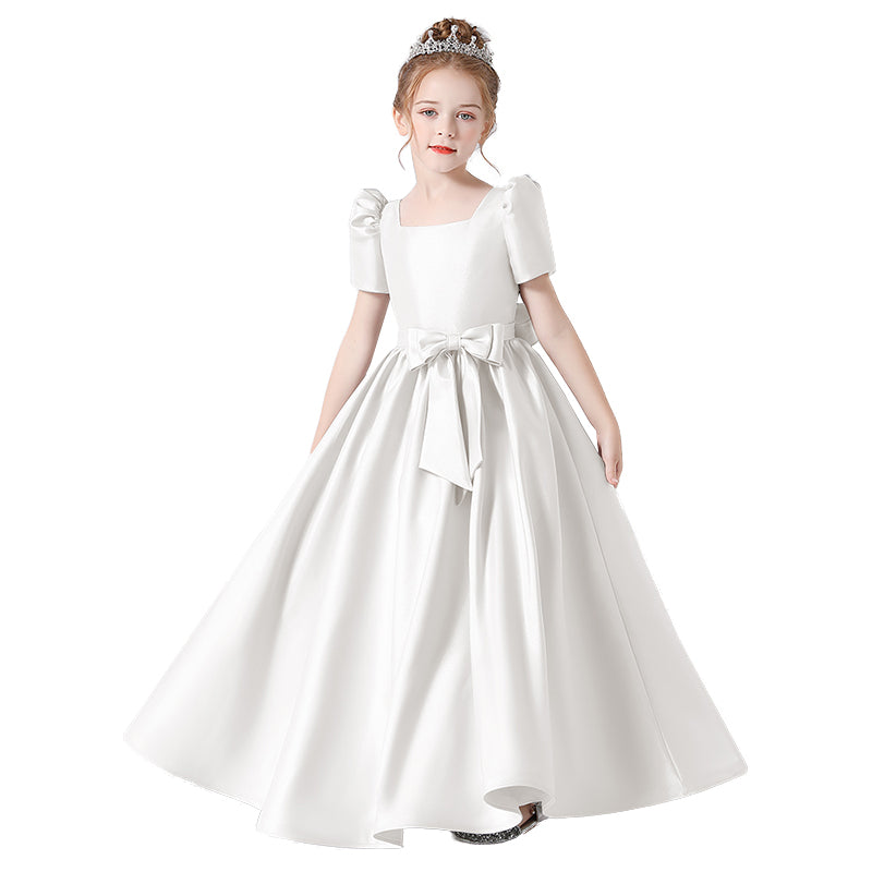 Girls First Communion Dresses Flower Girls Dress Princess Birthday Party Dress Satin Formal Dresses For Teens