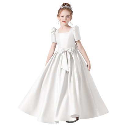 Girls First Communion Dresses Flower Girls Dress Princess Birthday Party Dress Satin Formal Dresses For Teens