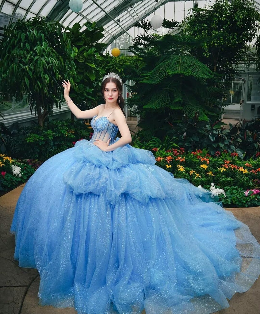 2025 Lace Appliques Quinceanera Dresses Long Ball Gown Sweet 16 Dresses Homecoming Dress Wedding Dress Tulle Fancy Pageant Dress