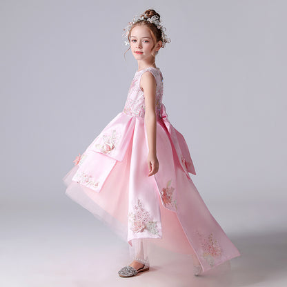 Crew Neck Junior Pageant Dresses Girls Sequin Birthday Party Dress Princess Flower Girl Dresses