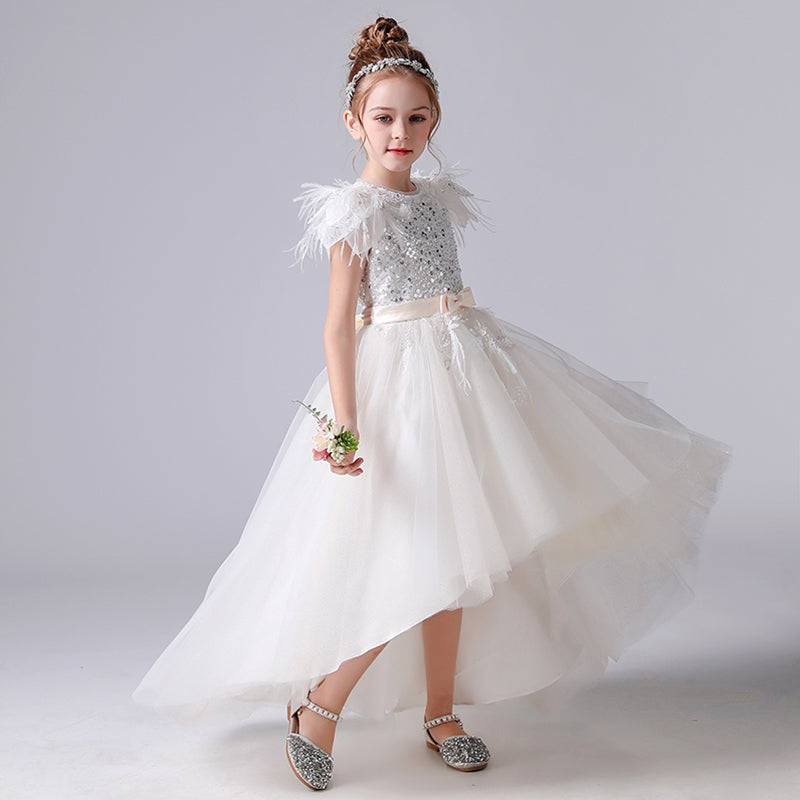 Little girl store white pageant dresses