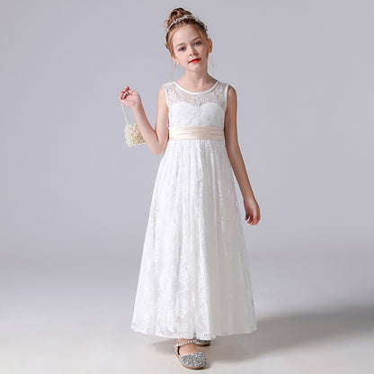 Flower Girl Dresses For Wedding Lace Pagaent Ball Gown Girls Birthday Party Dress Sleeveless