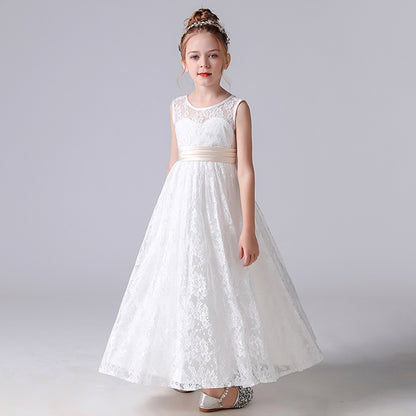 Flower Girl Dresses For Wedding Lace Pagaent Ball Gown Girls Birthday Party Dress Sleeveless