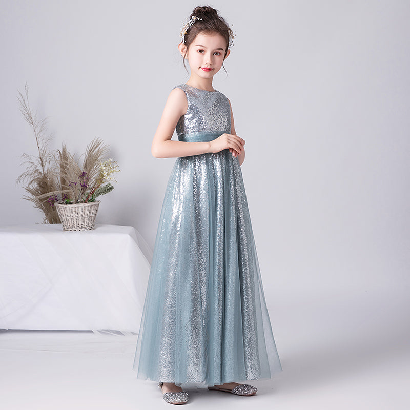 Girls Sequin Evening Gown Fashion Girl Dresses Dideyttawl