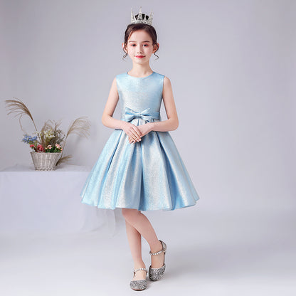 Junior Bridesmaid Dress For Wedding Flower Girl Princess Dress Short Sleeve