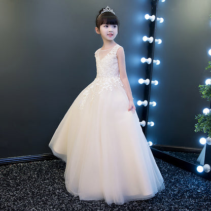 Flower Girl Dress For Wedding Lace Appliques First Communion Dresses Teens Tulle Party Ball Gown