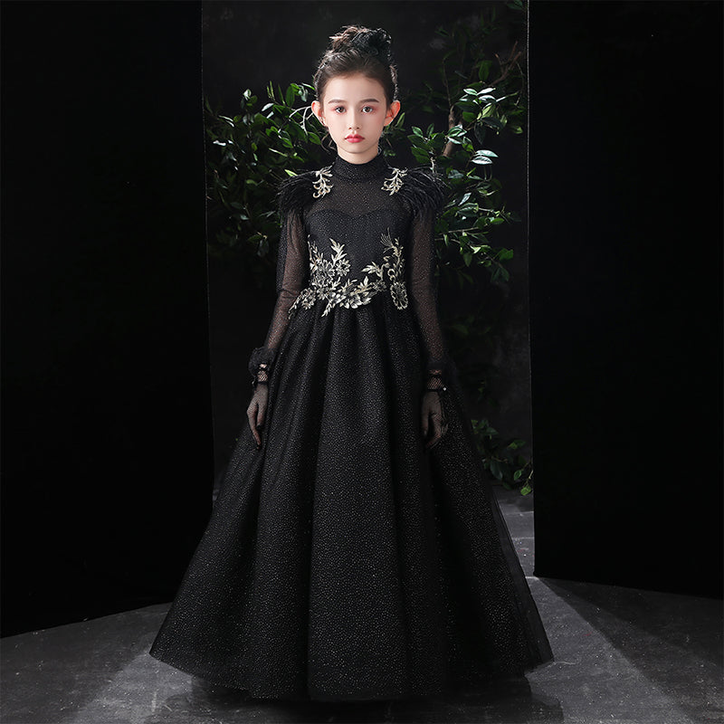 Girls Halloween Dresses Fancy Party Dresses For Teens Tulle Evening Dresses Long Sleeve