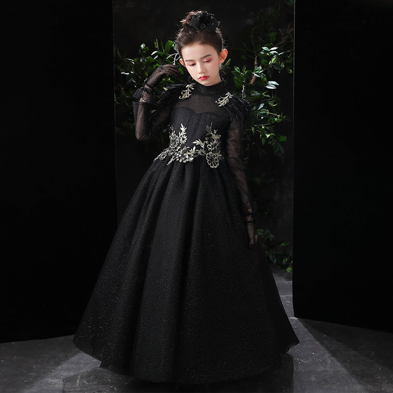 Girls Halloween Dresses Fancy Party Dresses For Teens Tulle Evening Dresses Long Sleeve