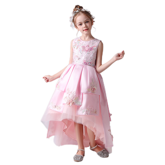 Crew Neck Junior Pageant Dresses Girls Sequin Birthday Party Dress Princess Flower Girl Dresses