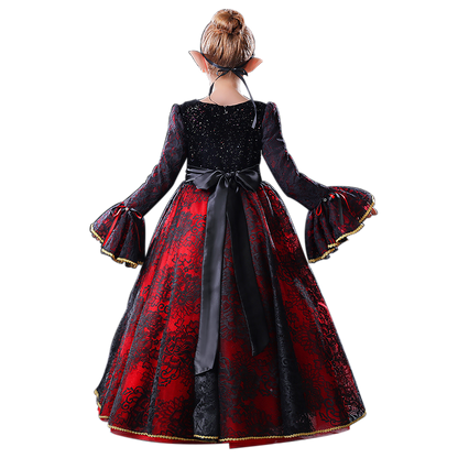 Girls Halloween Dresses Fancy Party Ball Gown Lace For Teens Girls Special Occasion Long Dress