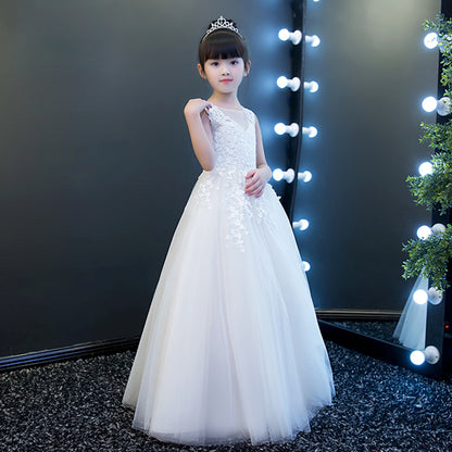 Flower Girl Dress For Wedding Lace Appliques First Communion Dresses Teens Tulle Party Ball Gown
