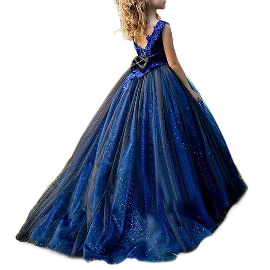 V-Back Birthday Dress Irregular Tail Princess Dress